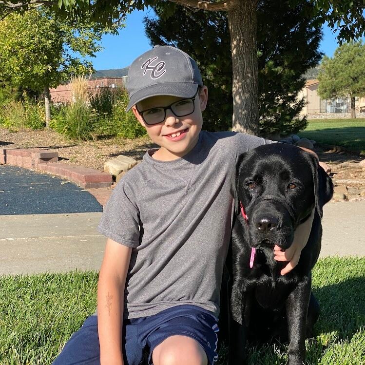 Berry son with dog